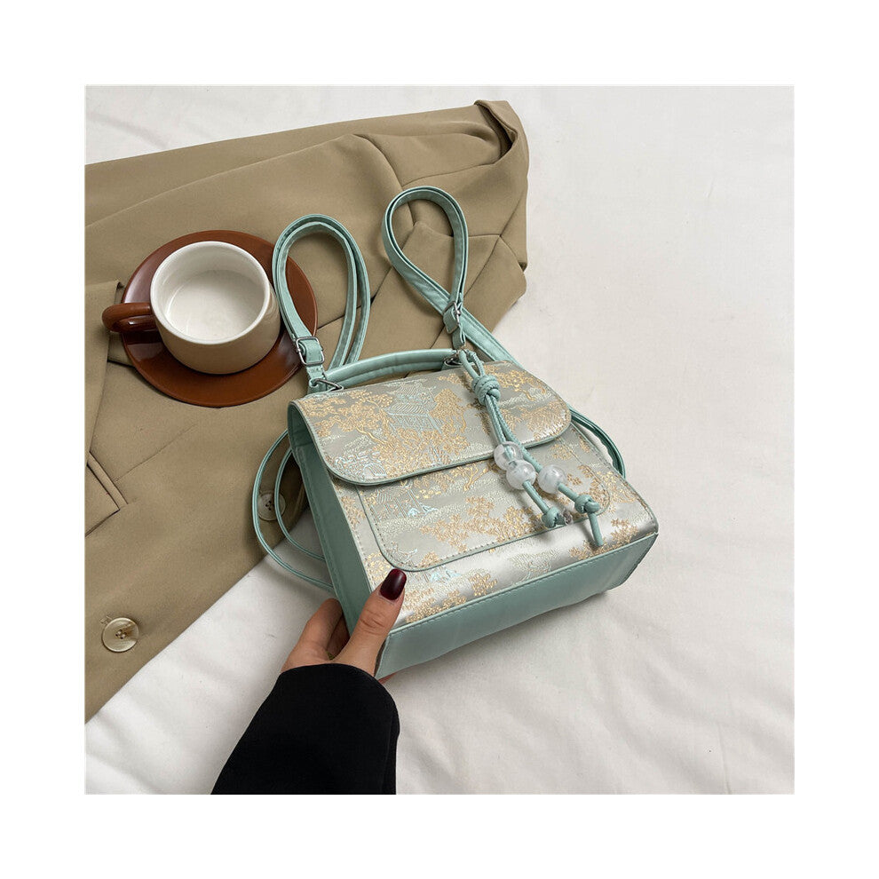 (Green) Street Style Modern Womens Travel Backpack With Soft Pu Fabric And Practical Phone Pocket