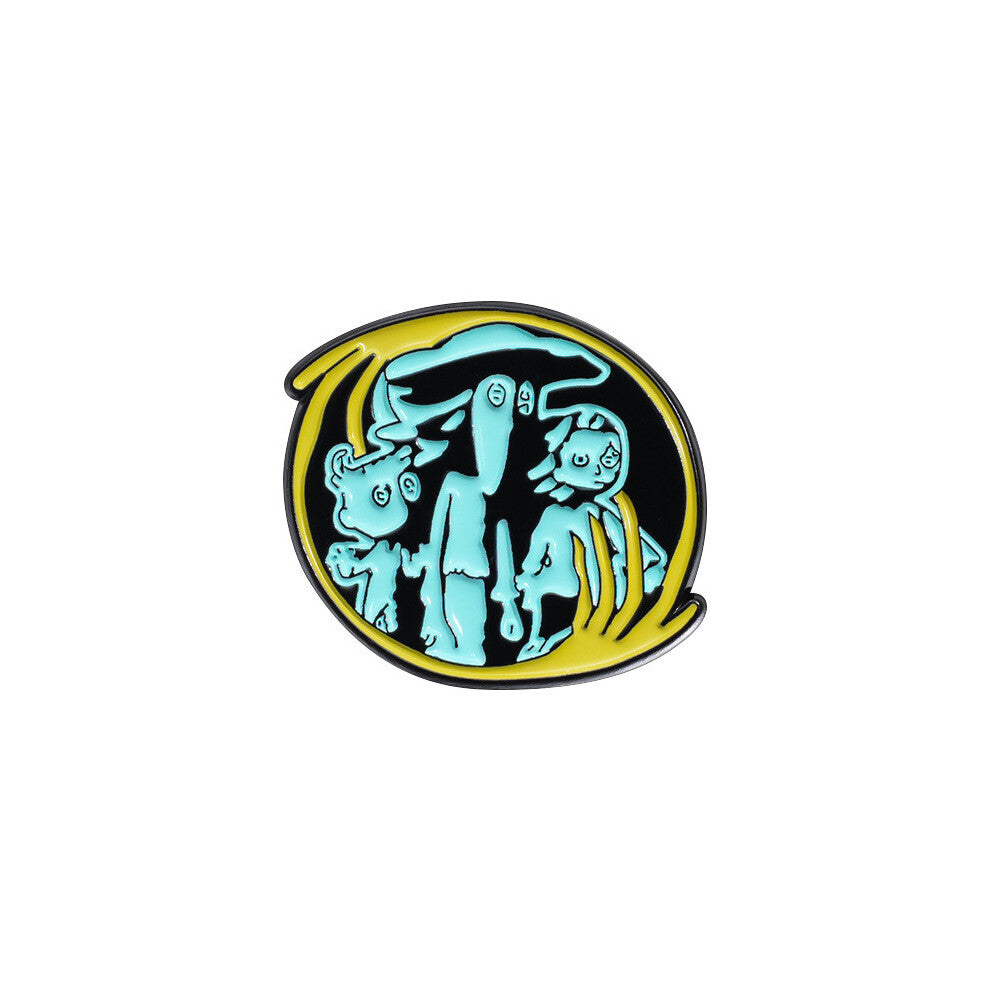 (QHXZ1913) Creative And Fun Cartoon Character Brooch With Keychain Necklace In Style Alloy Durable