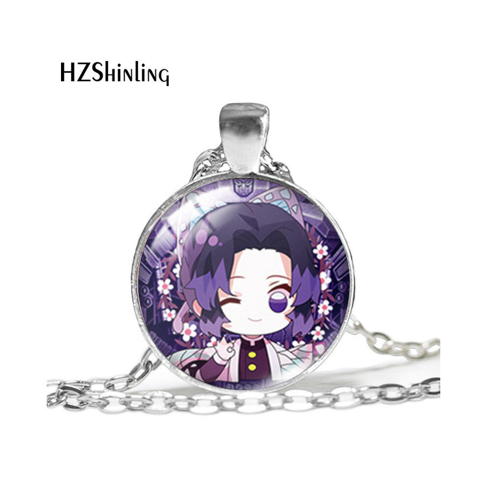 (YXL77) Alloy Beautifully Crafted Necklace With Tanjiro And Shinobu Design Great For Collectors Anime