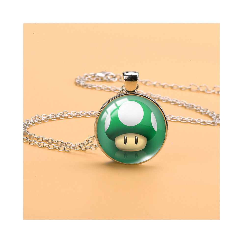 (YXL10) Fun And Playful Cartoon Mario Necklace With Eyecatching Princess Peach Charm All For Seasons