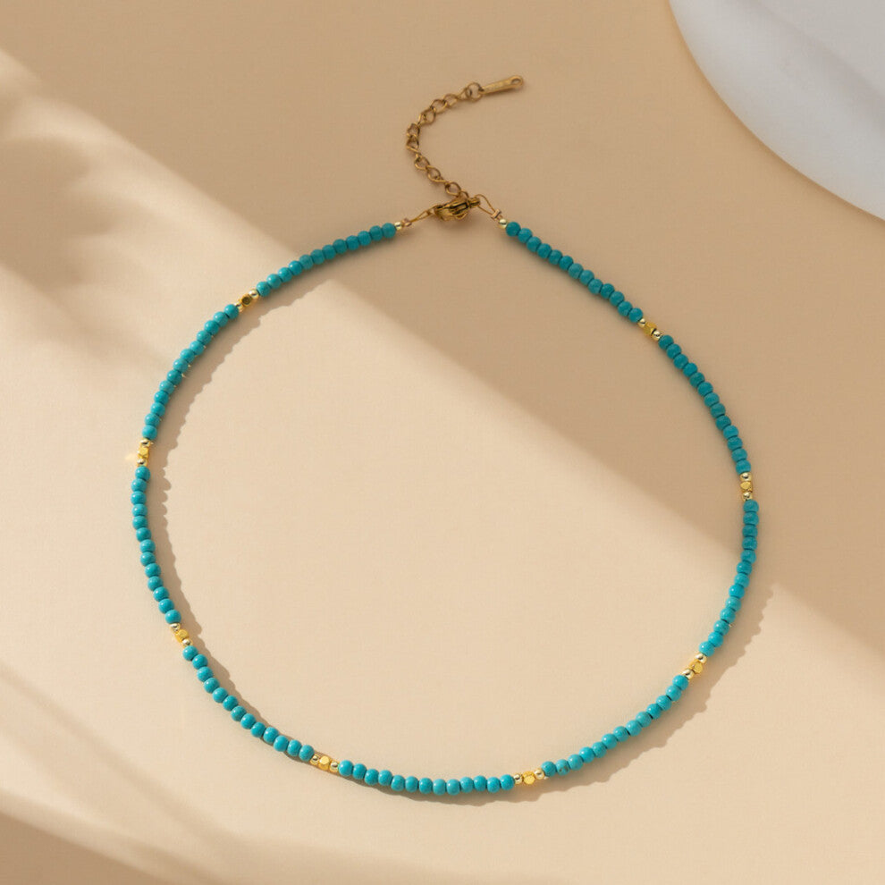 (Style One) Chic Ins Style Turquoise Beaded Necklace For Women With Aesthetic Highend Appeal