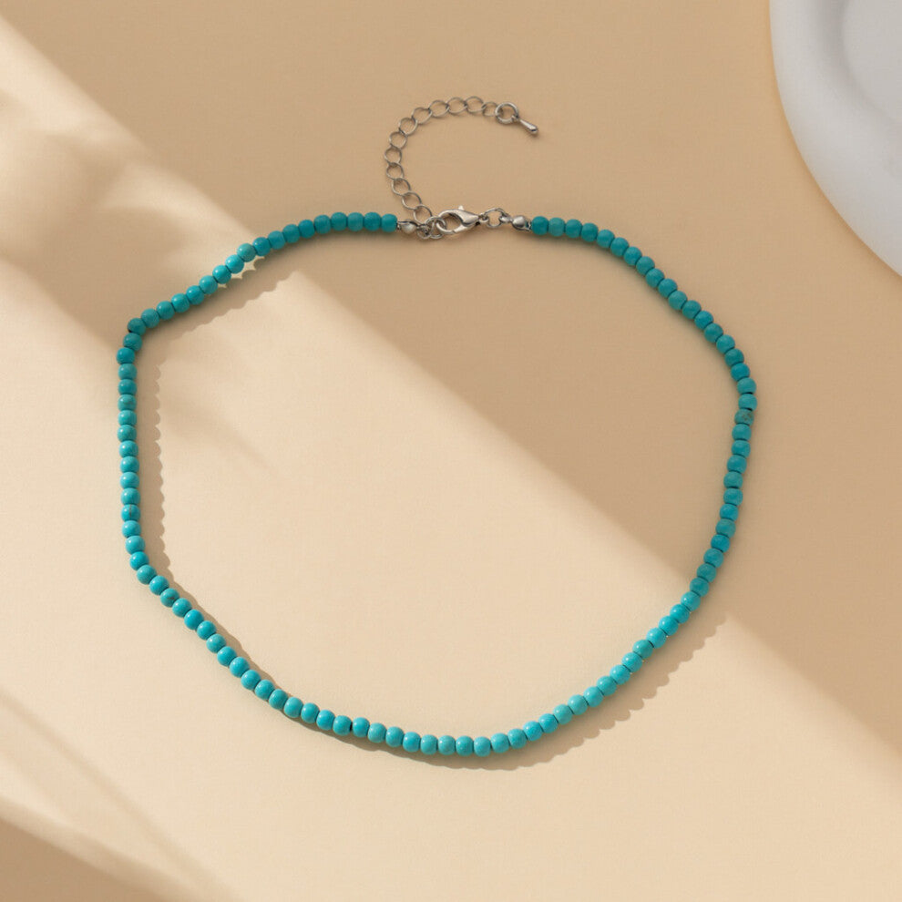 (Style Three) Chic Ins Style Turquoise Beaded Necklace For Women With Aesthetic Highend Appeal