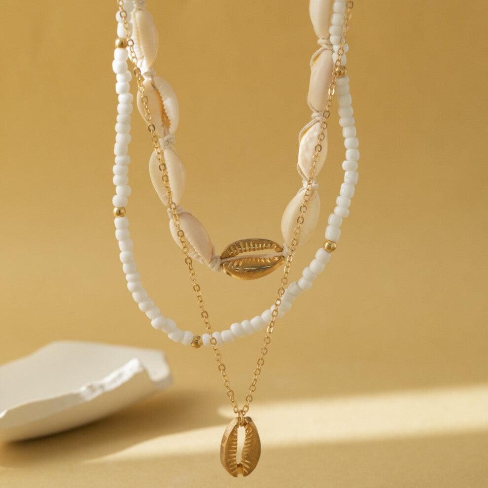 (Shell) Shell And Beautiful Starfish Necklace Alloy Pendant With Nature Design Inspired