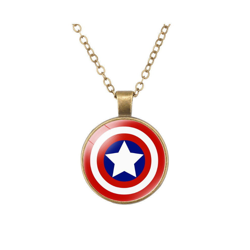 (Style B) Superman Time Vintage Gem Necklace Pendant Cartoon Gift Supplie