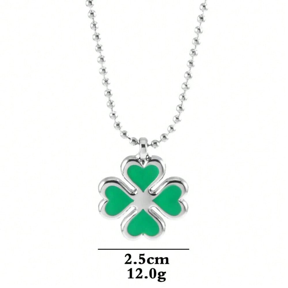 (green, One size) Anime Tokyo Revengers Necklace Tachibana Hyuga Four Leaf Clover Necklace Metal Pendant Girl Gift Cosplay Accessories Jewelry