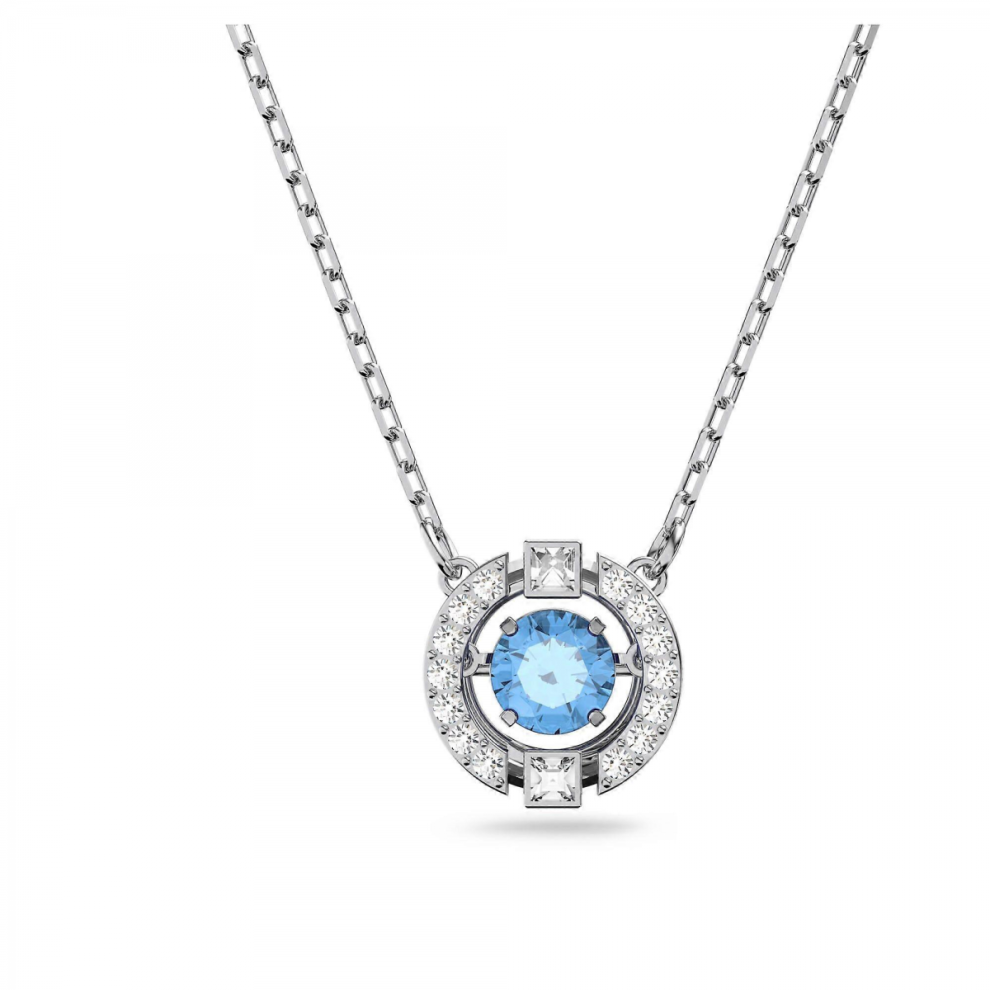 SW Sparkling Dance necklace Round cutCrystal Heart Pendant Necklace Compatible with Women