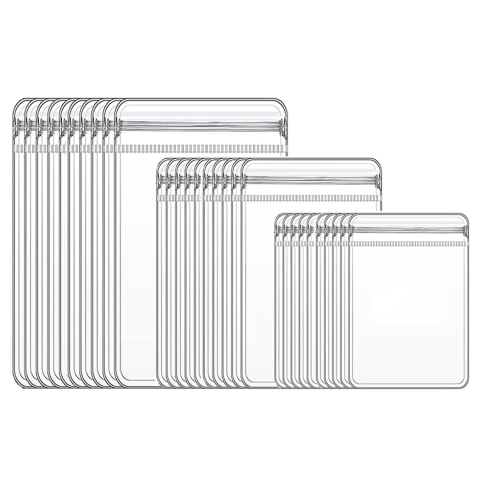 60pcs 3 Sizes Clear Jewelry Organizer Earring Ring Necklace Storage Bags Travel, Anti Tarnish Protect