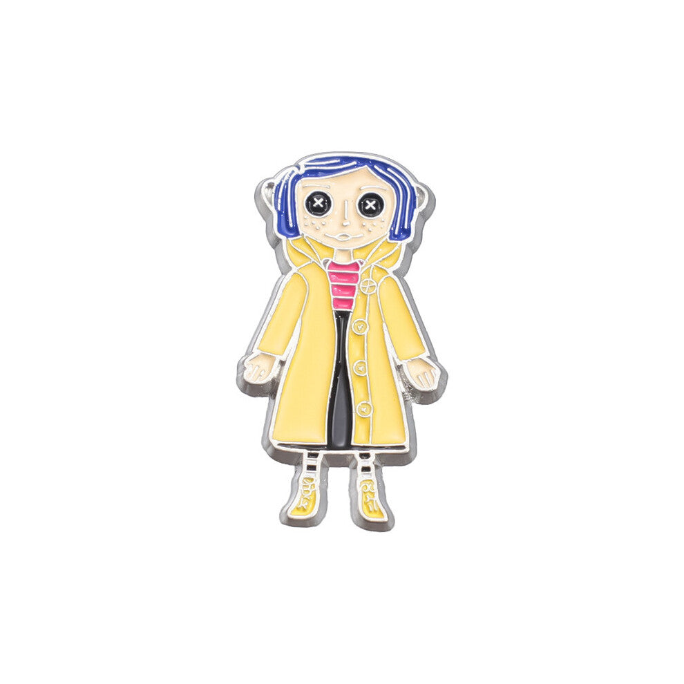 (QHXZ1908) Creative And Fun Cartoon Character Brooch With Keychain Necklace In Alloy Style Durable