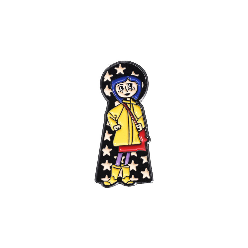 (QHXZ1909) Creative And Fun Cartoon Character Brooch With Keychain Necklace In Alloy Style Durable
