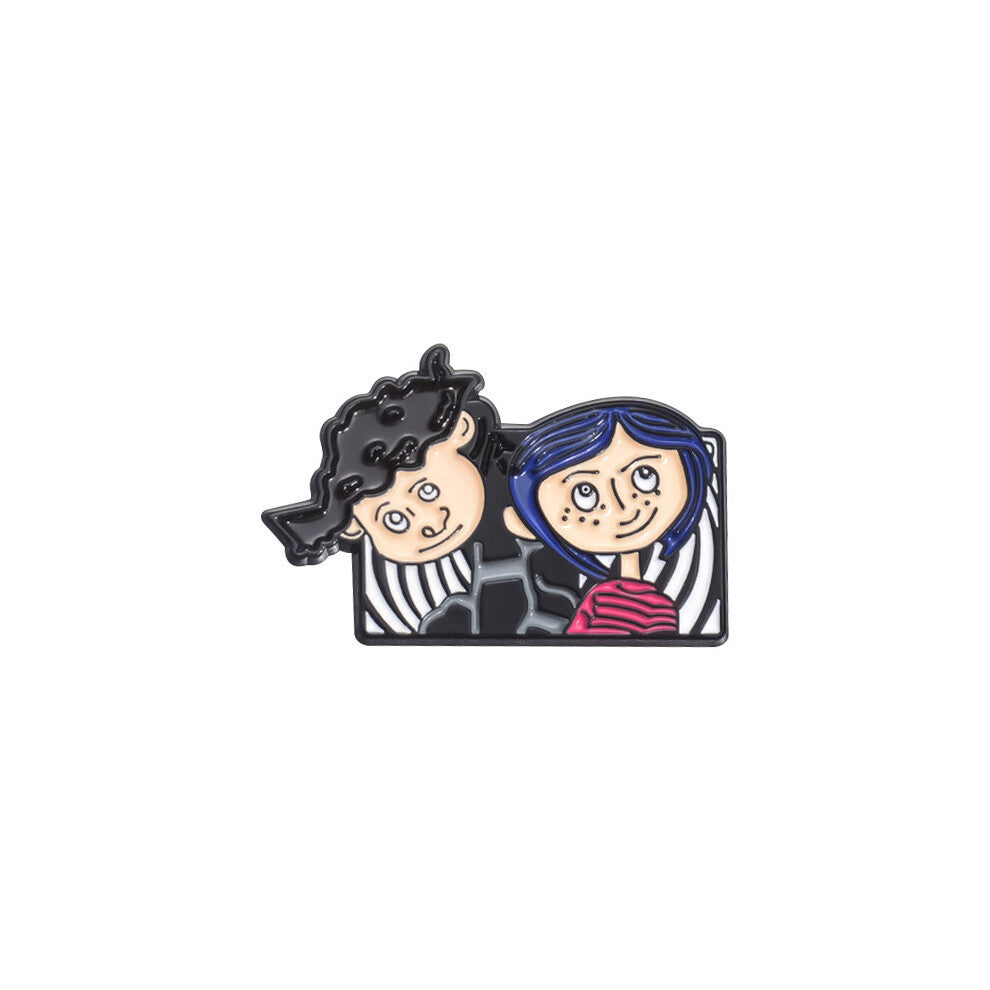 (QHXZ1910) Creative And Fun Cartoon Character Brooch With Keychain Necklace In Alloy Style Durable