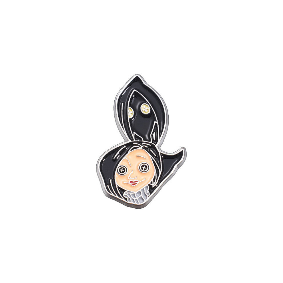 (QHXZ1916) Creative And Fun Cartoon Character Brooch With Keychain Necklace In Alloy Style Durable