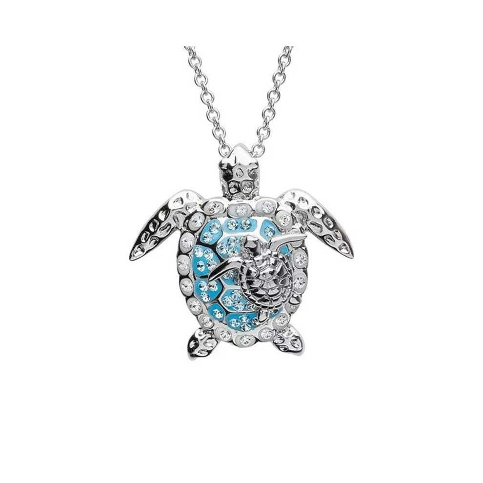 (Silver) Sea Turtle Stylish Necklace In Silver And Gold Perfect Animal Couples Accessory For