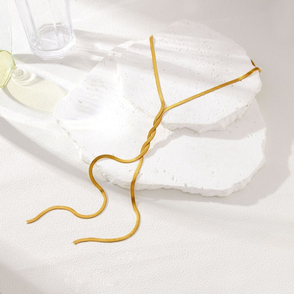 (Gold) Style Unique Cold Snake Chain Necklace With Striking Geometric Design And Fashionable For Tassels Women