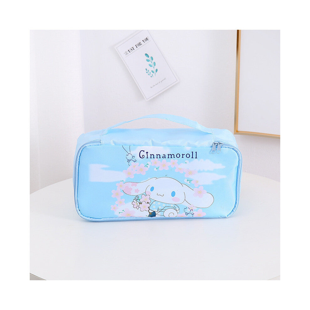 (StyleR) Kuromi Hello Kitty Grid Pattern Travel Storage Bag For Makeup Lingerie And
