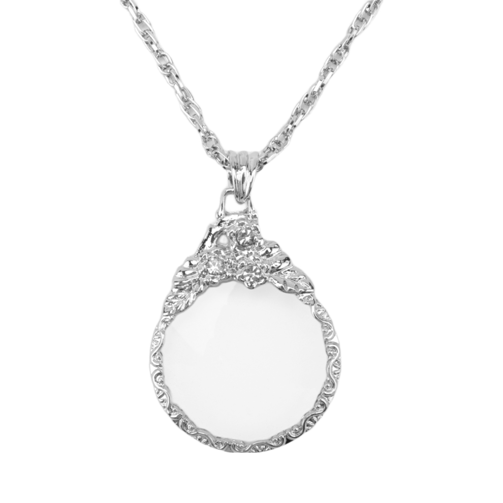 2.5X Magnifying Glass Pendant Retro Necklace Suitable for Reading Books, Magazines and Newspapers