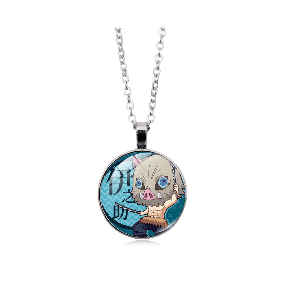 (Style C) Slayer Demon Anime Character Alloy Necklace Pendant Jewelrys Neck Accessory