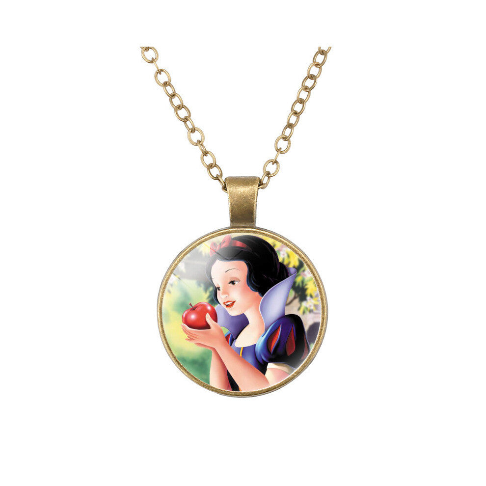 (15) Series Ariel Princess Frozen Necklace Glass Alloy Trinket Pendant Cartoon