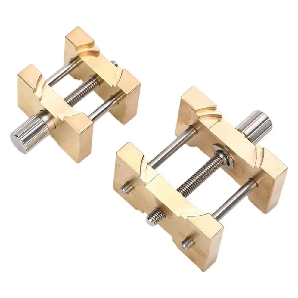 2Pcs Brass Watch Movement Holder Fixed Base Multi Function for Watchmaker Clamp Watches Repair Tools Copper Mase