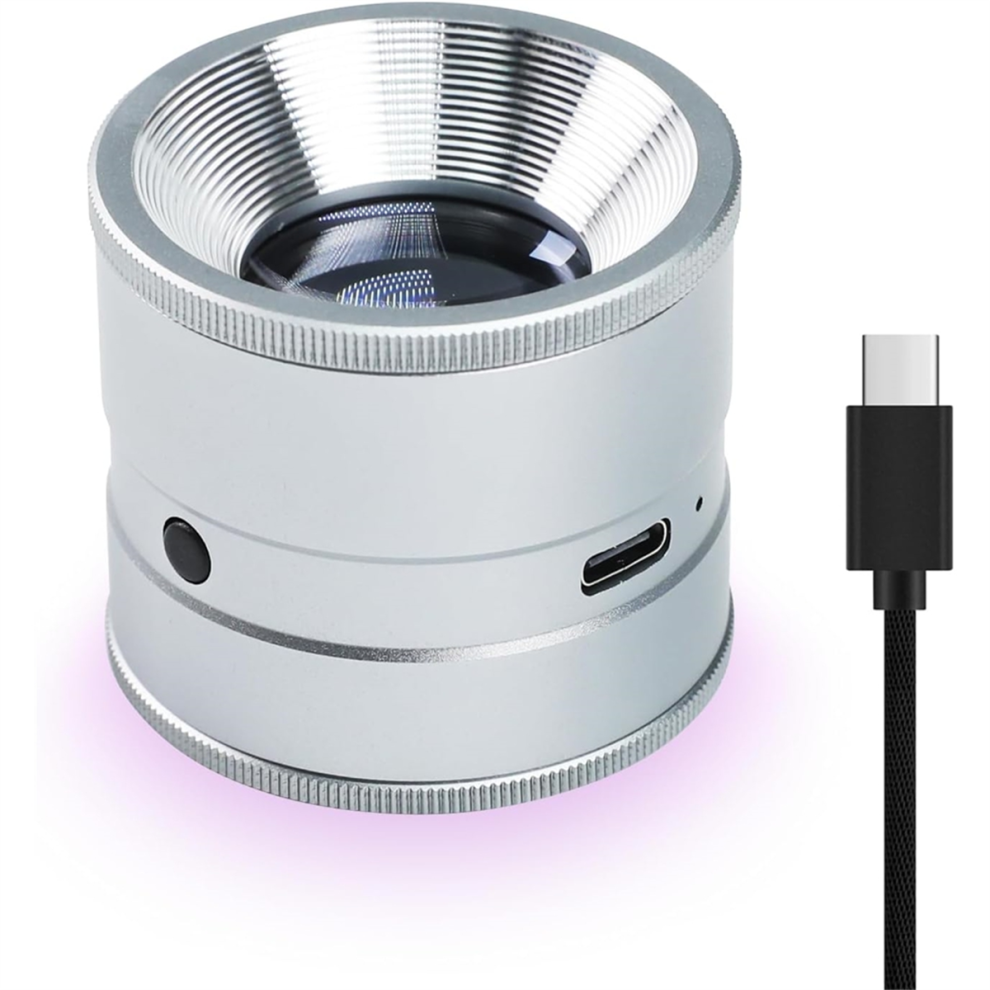 Jewelry Loupe 10X with LED, Rechargeable Jewelers Loupe, LED Scale Adjustable Focus, for Jewelry,Watches