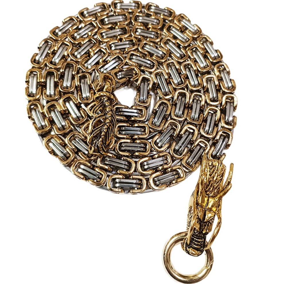 Outdoor Dragon Spine Self- Whip Chain Stainless Steel Titanium Keel Bracelet Metal Necklace Waist A