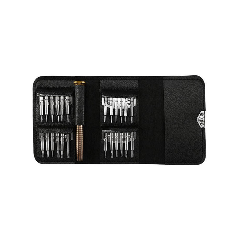 25-In-1 Multifunctional Leather Case Manual Screwdriver Bit Set Mobile Phone Notebook Maintenance Tool