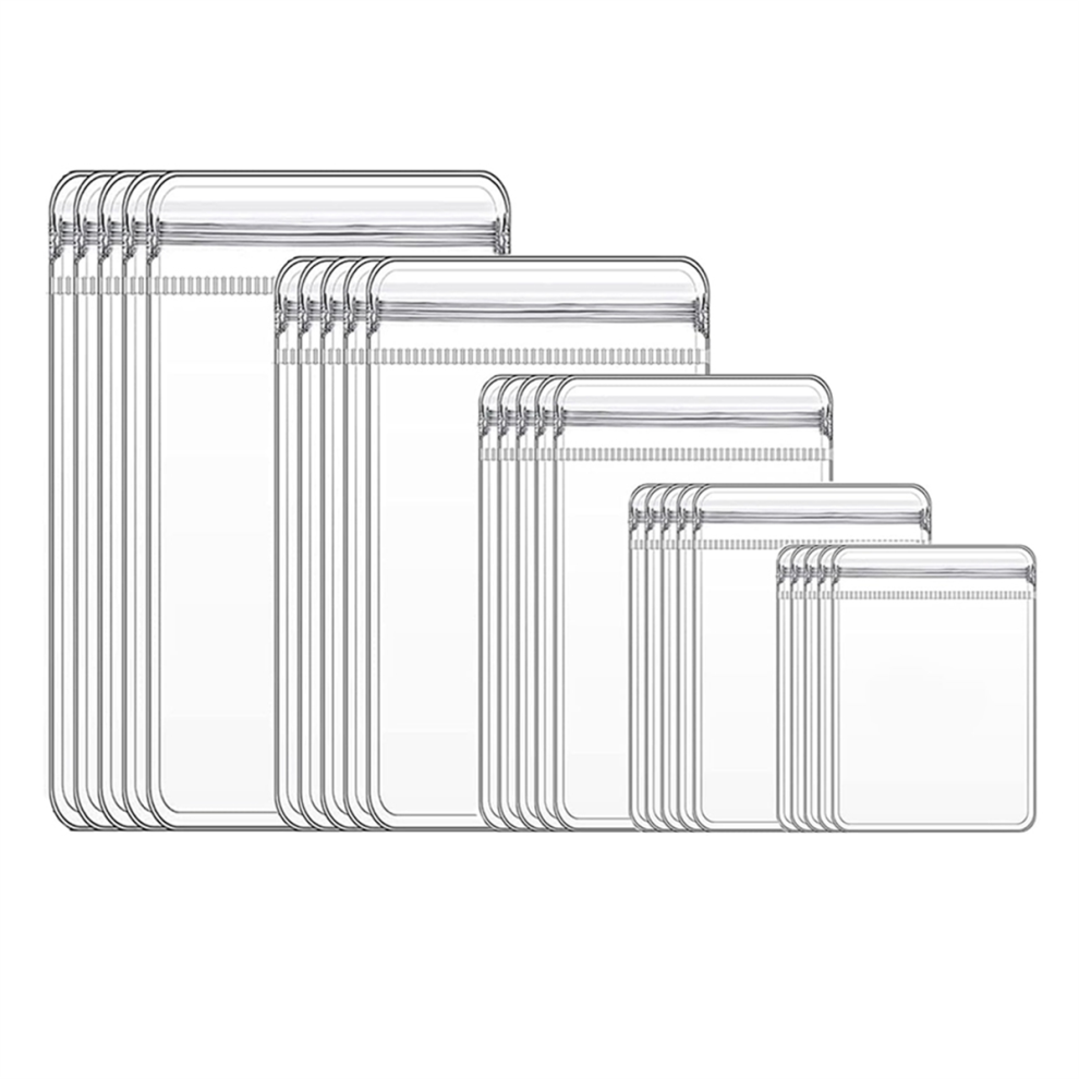 50pcs 5 Sizes Clear Jewelry Organizer Earring Ring Necklace Storage Bags Travel, Anti Tarnish Protect