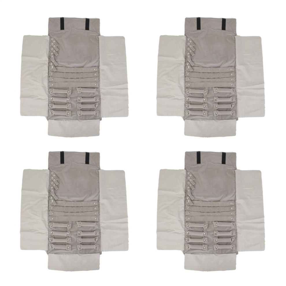 Velvet Jewellery Roll Ring Earrings Bracelet Display Pouch Grey