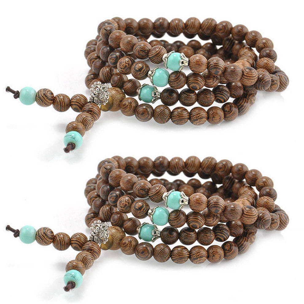 108 Sandalwood Buddhist Buddha Prayer Bead Bracelet Necklace