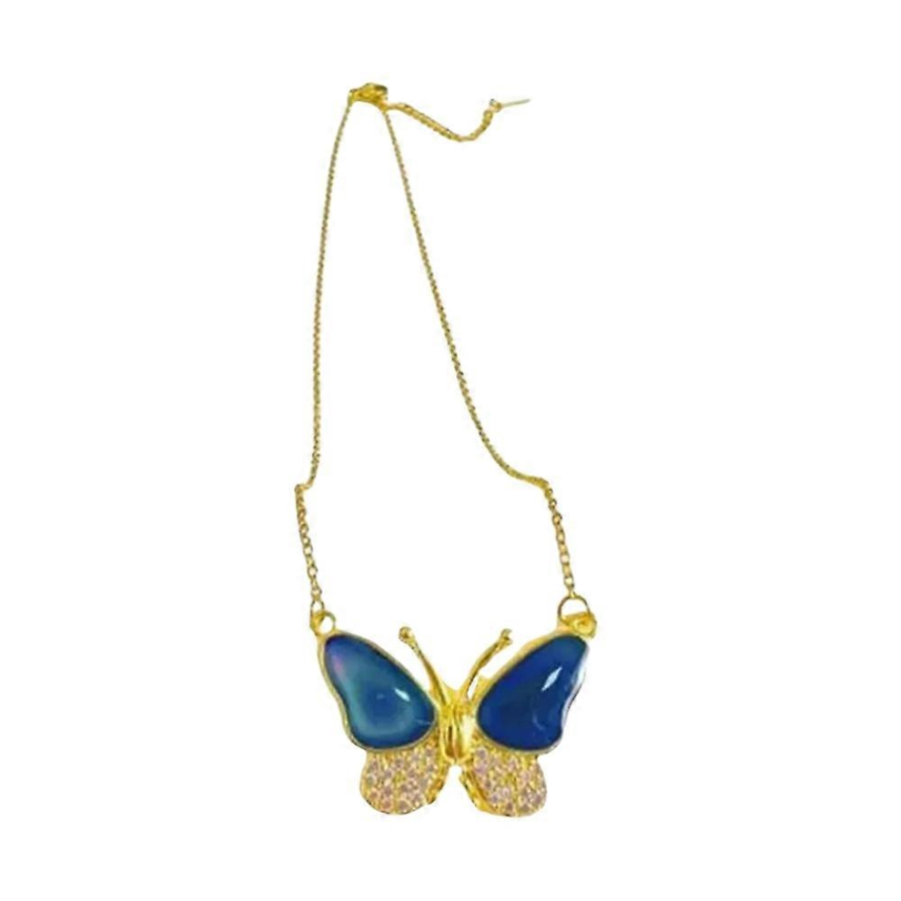 Color Changing Butterfly Necklace, Magnetic Temperature-Sensitive Color-Changing