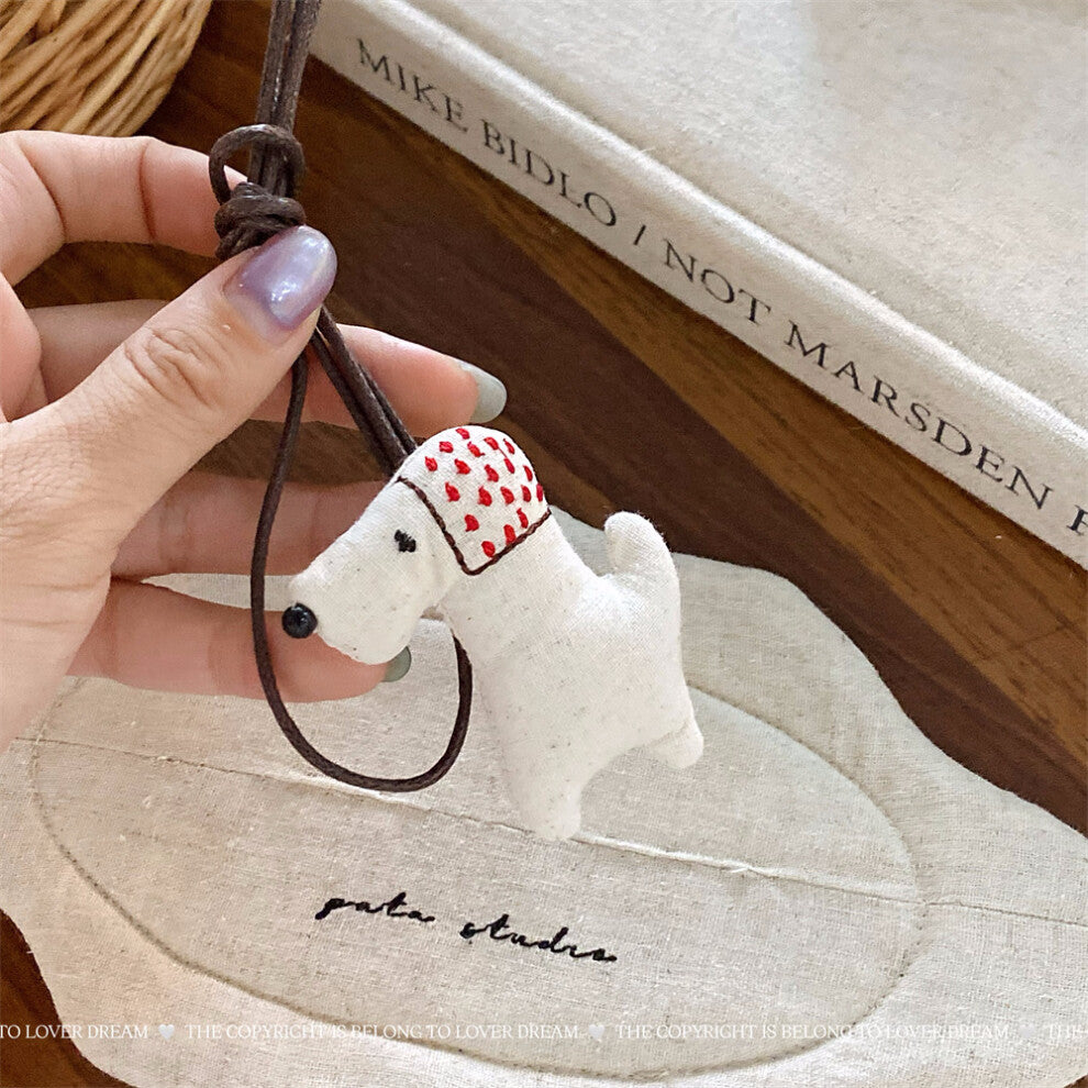 (Red Polka Dot Puppy Leather Necklace) New Animal Puppy Apple Leather Necklace Sweet and Cute Children's Adjustable Lanyard Necklace for Women