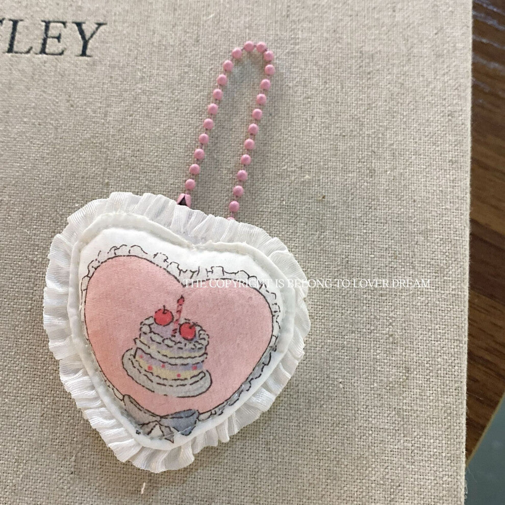 (Pink Cake Pink Bead Necklace) New pink rabbit love lace bead necklace pendant sweet and cute bag pendant for women