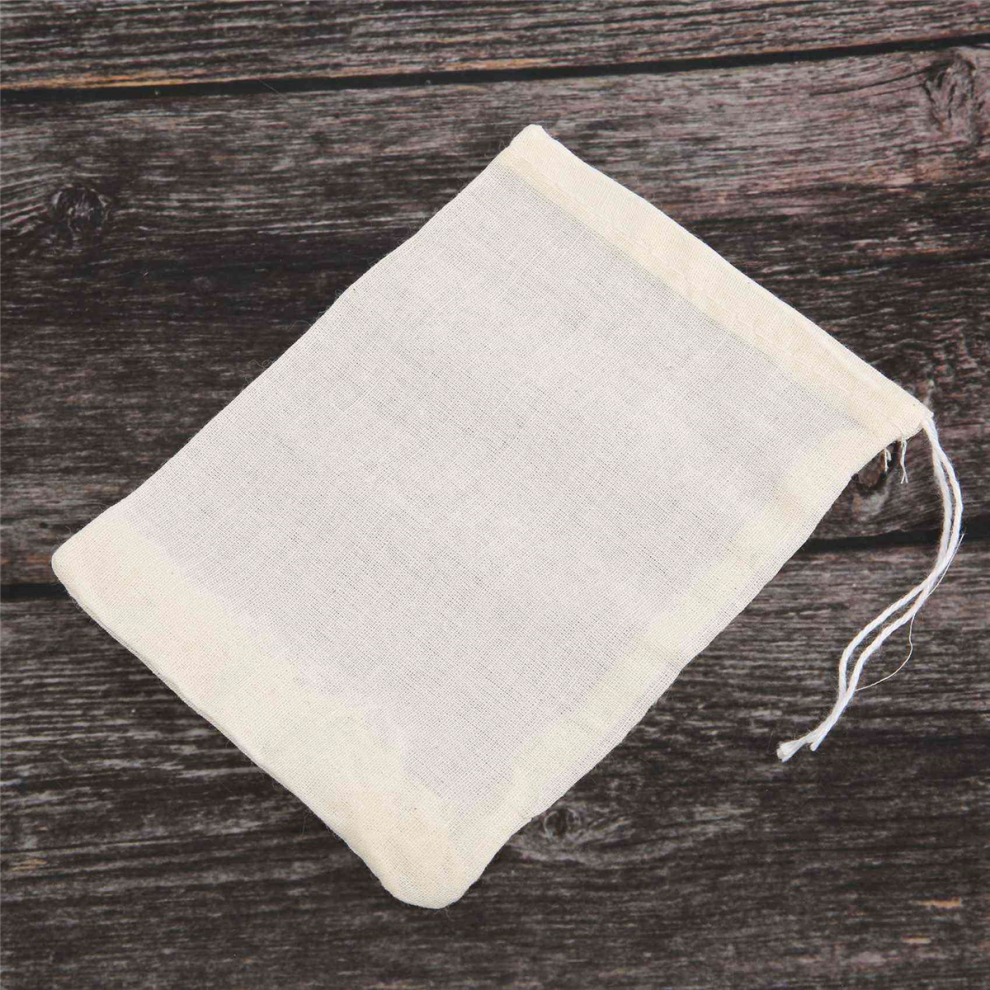 100 Pieces Drawstring Cotton Bags,Tea Brew Bags (4 x 3 Inches)