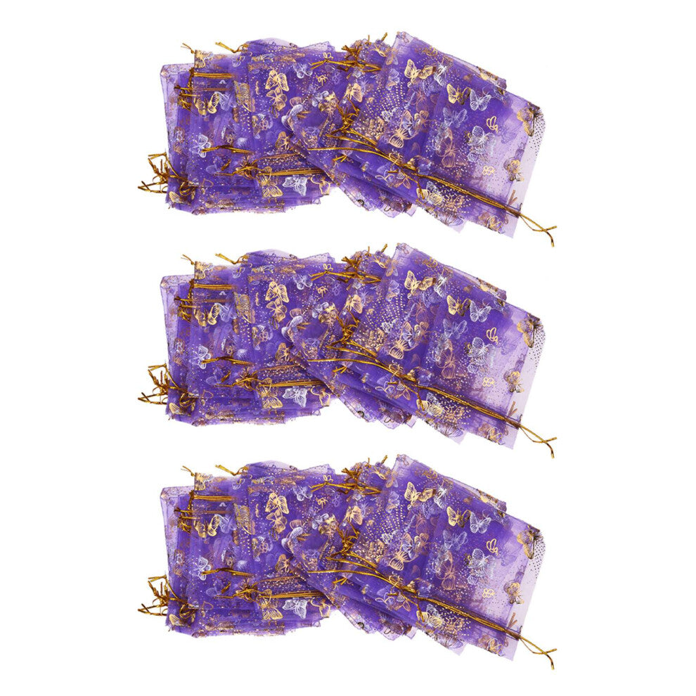 100pcs Butterfly Drawstring Organza Jewellery Candy Bags