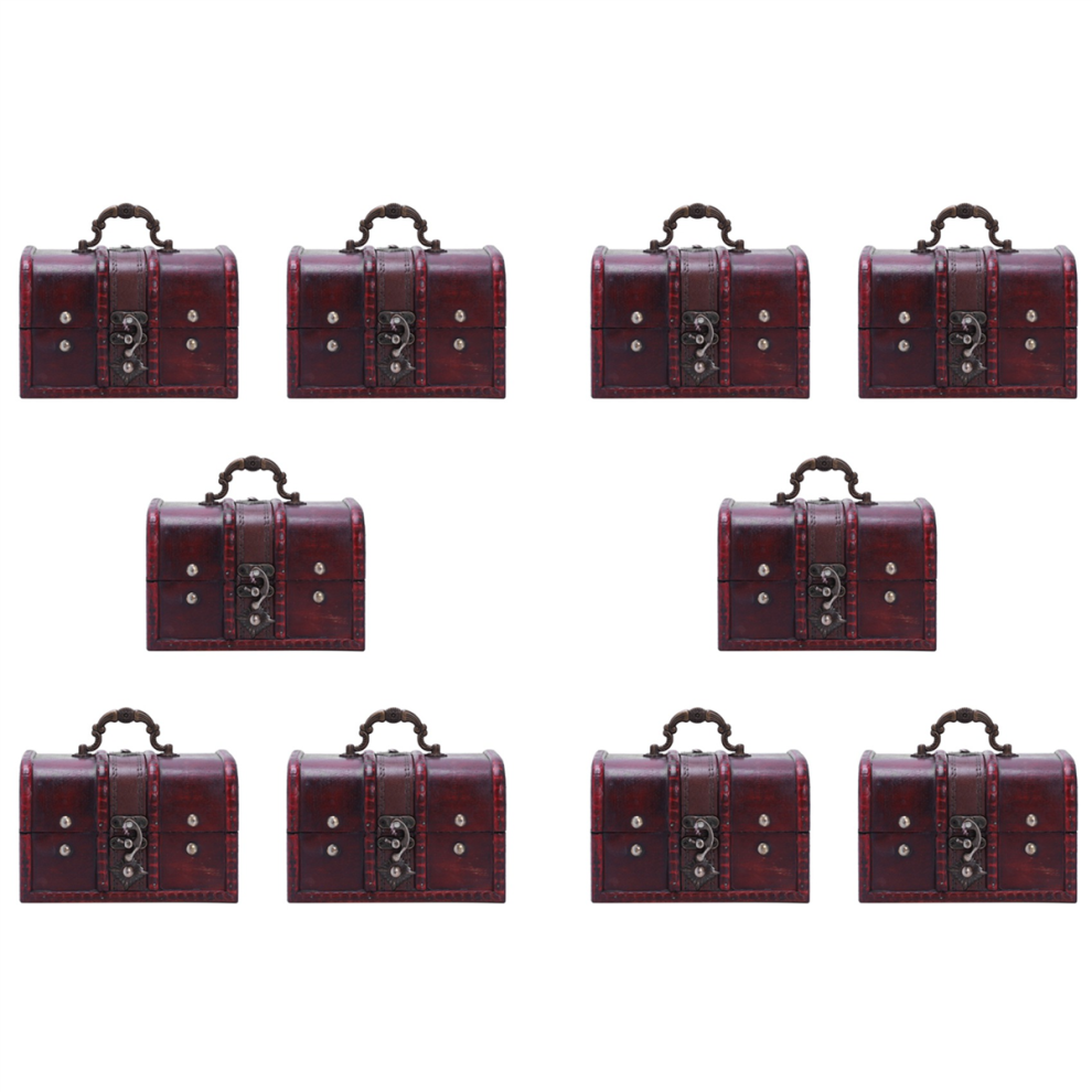 Vintage Jewelry Necklace Bracelet Box Wooden Cases 16 x 11.5 x 10.2cm