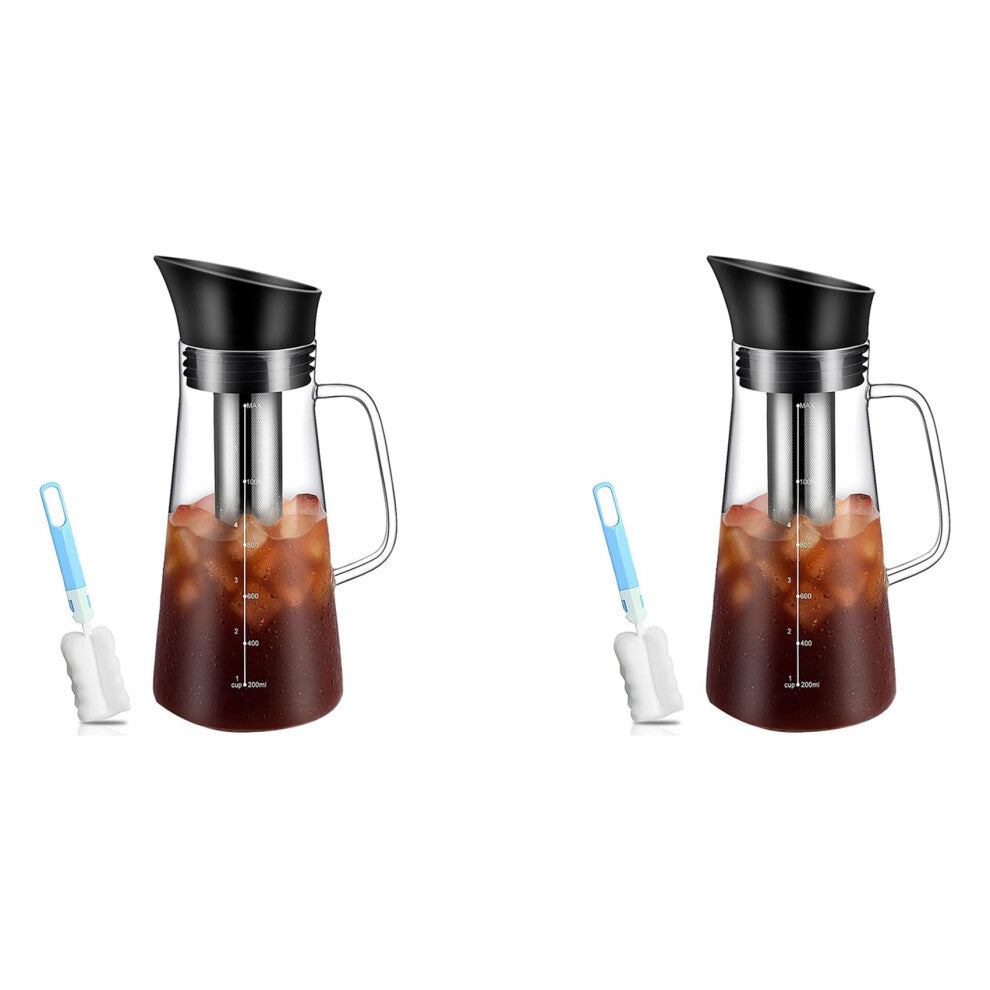 Cold Brew Coffee Maker, Glass & Airtight Lid Coffee Pot 1.2L