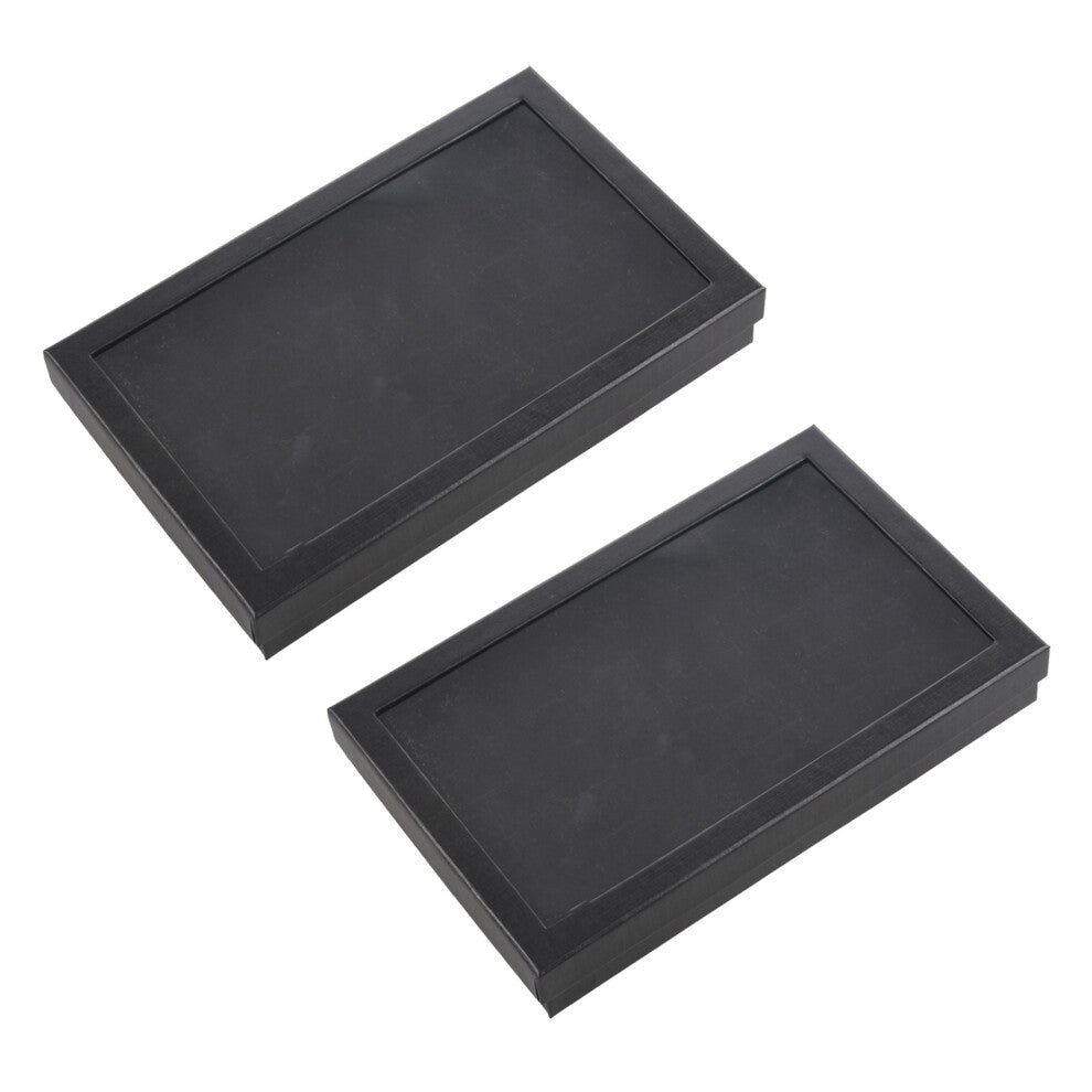 2X 36 Slots Jewellery Box Ring Storage Earrings Display Box Black