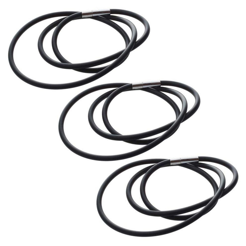 19.75 Inch 3mm Fashion Rubber Cord Necklace Black