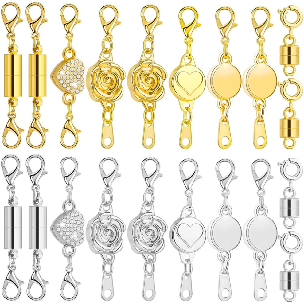 6 Styles 20 Pcs Magnetic Necklace Clasps, Magnetic Necklace Extender