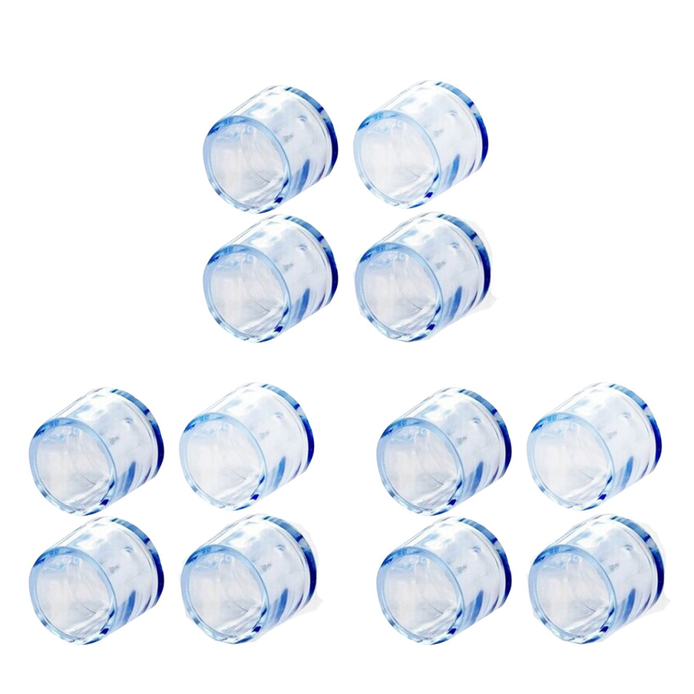 4Pcs Transparent Rubber Chair Leg Floor Feet Cap Cover Protector 15mm