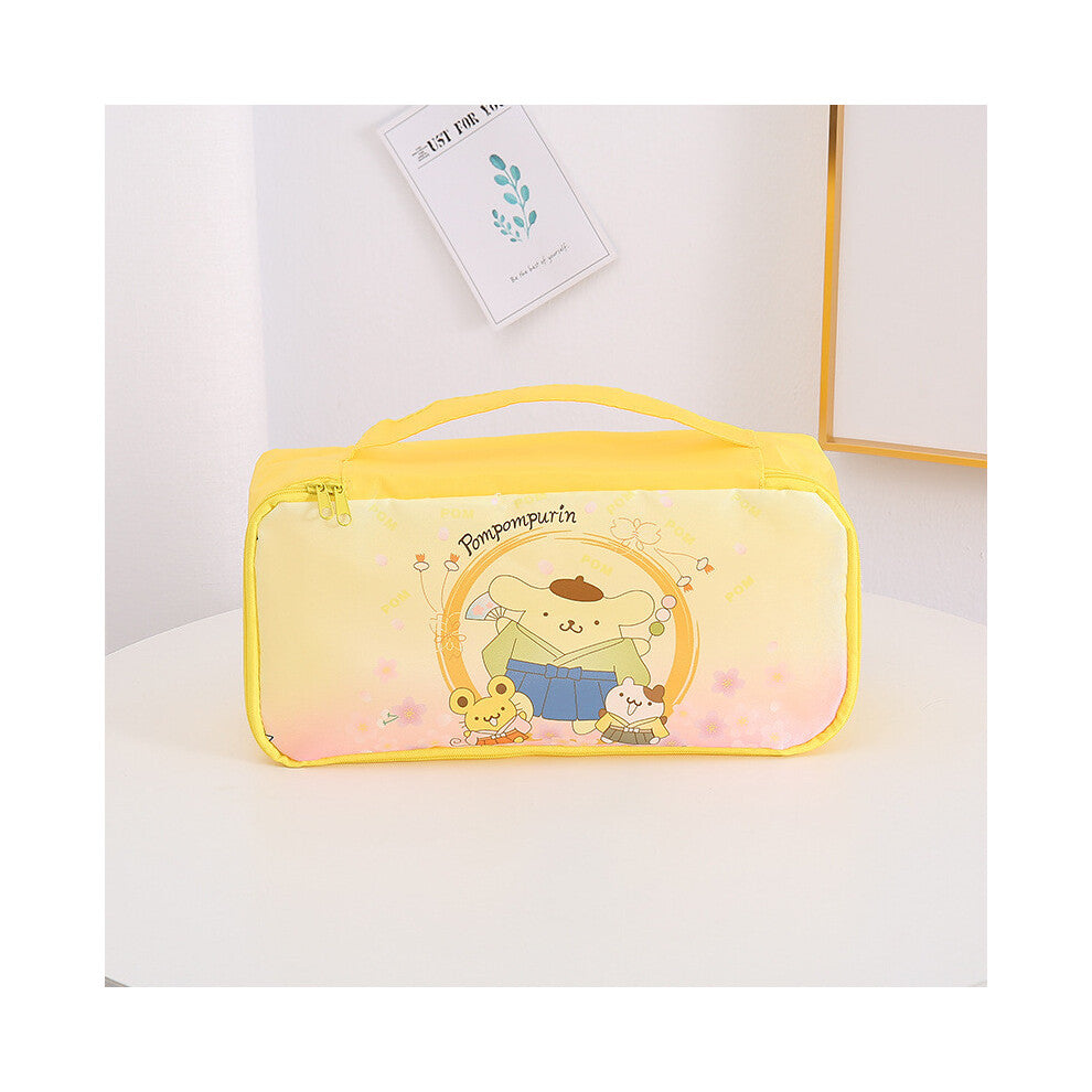 (StyleS) Kitty Hello Kuromi Grid Pattern Travel Storage Bag For And Makeup Lingerie
