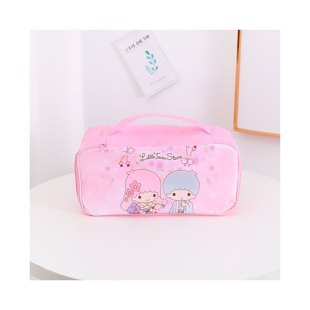 (StyleT) Kitty Hello Kuromi Grid Pattern Travel Storage Bag For And Makeup Lingerie