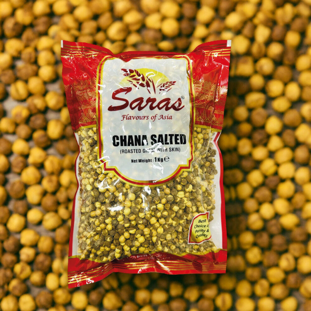 Saras Roasted Chana Salted 1kg | Crunchy & Protein-Rich Snack