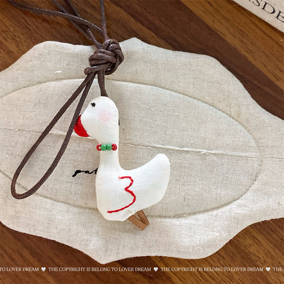 (Colorful necklace large goose leather rope necklace) New Brown Rabbit Plaid Mushroom Leather Necklace Cute Children Adjustable Lanyard Necklace for G