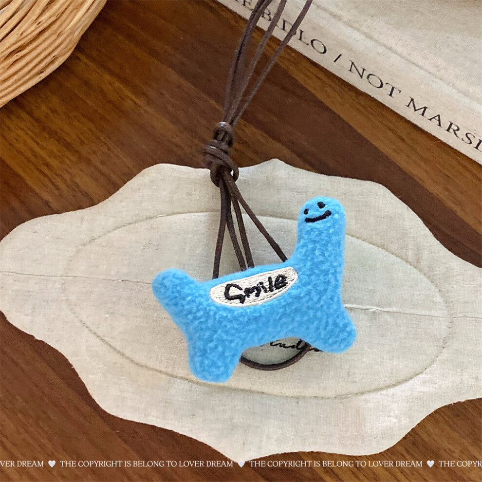 (Blue Dinosaur Leather Necklace) New Brown Rabbit Plaid Mushroom Leather Necklace Cute Children Adjustable Lanyard Necklace for Girls