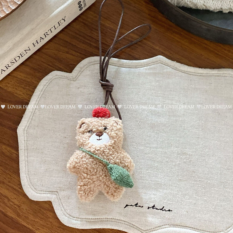 (No. 4 cartoon necklace) New cartoon plush bear puppy children's necklace cute imitation leather adjustable collar lanyard necklace
