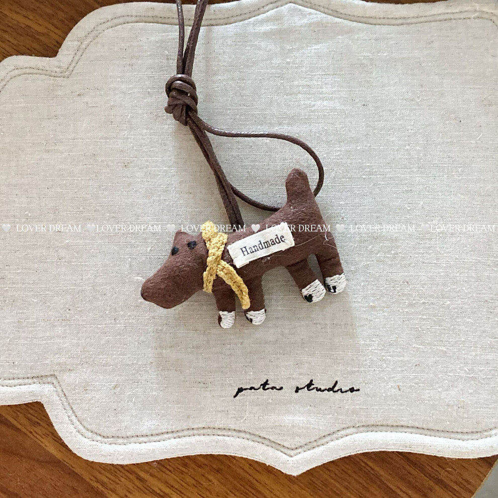 (No. 11 cartoon necklace) New cartoon plush bear puppy children's necklace cute imitation leather adjustable collar lanyard necklace