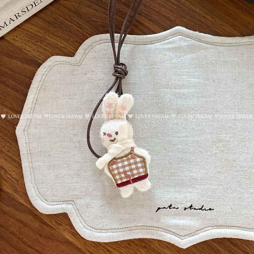 (No. 7 cartoon necklace) New cartoon plush bear puppy children's necklace cute imitation leather adjustable collar lanyard necklace