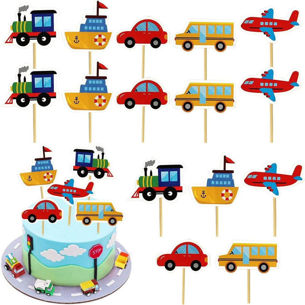 25pcs birthday cake decoration accessories creative cartoon car transportation set plug-in baby birthday party outfit