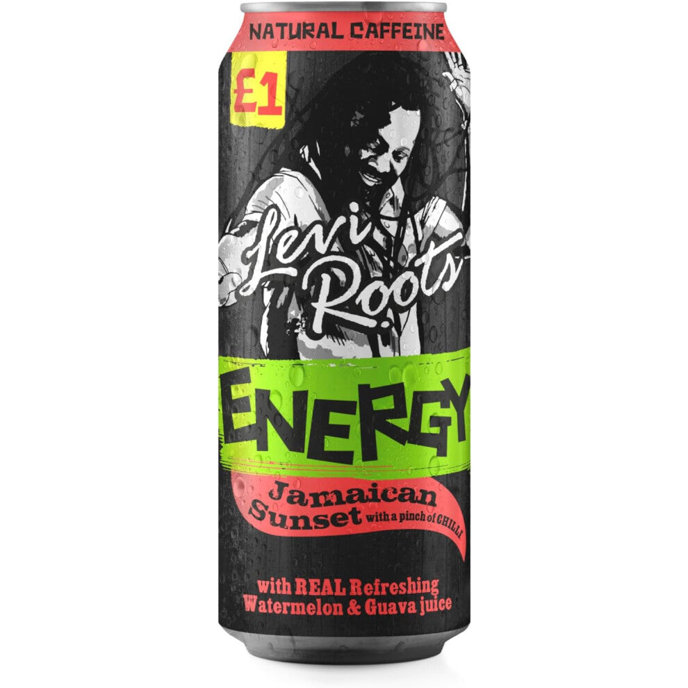 Levi Roots Jamaican Watermelon Guava Energy Drinks 500ml (Pack of 12)