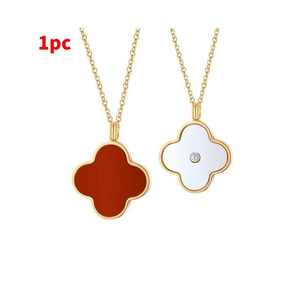 (Style M) Fashion Four Leaf Clover And Heart Chain Necklace Decoration Rhinestone With